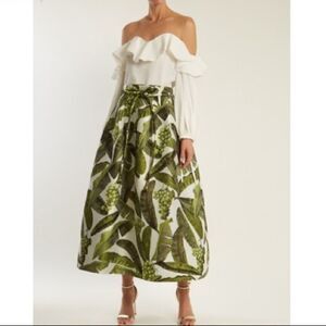 Mesh-yoke cut-out shoulder silk-blend top